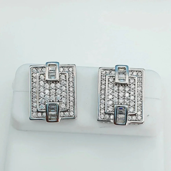 "925 Sterling Silver Cubic Zirconia Earrings, UU1P6A6069 - Picture 10 of 10